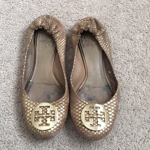 Gold Tory Burch flats